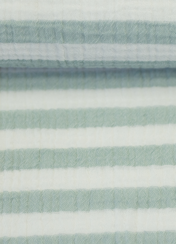 Musselin - Sonja - Streifen - mint - weiss