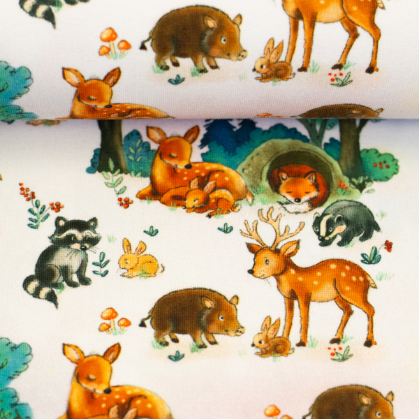 Jersey - Waldtiere - naturweiss - Füchse - Wald