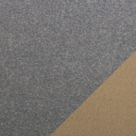 Taschenstoff - Wooly - Doubleface - grau - beige