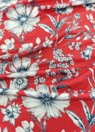 Viskose Jersey - Merle - Blumen - rot