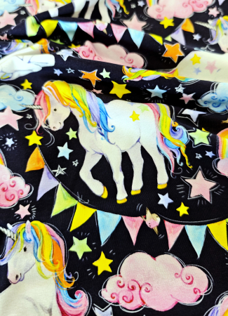 Jersey - Einhörner - Wimpel - dunkelblau - bunt