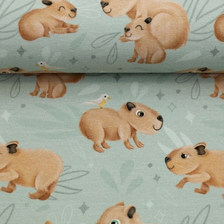 Jersey - Capybara Friends by Mrs Mint Design - mint
