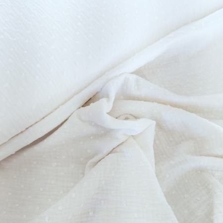 Musselin - Bobbles - weiss