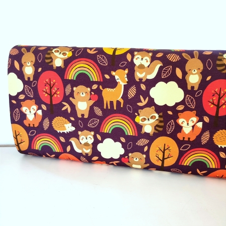 Sommersweat - Tomke - Waldtiere - Regenbogen - aubergine