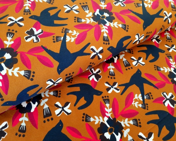 Sommersweat- French Terry - Victoria - by Jolijou - senf-orange