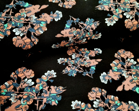 Lillestoff - Bio Summersweat - Fiori Dark