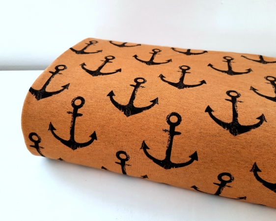 Sommersweat- French Terry - Anker - ocker