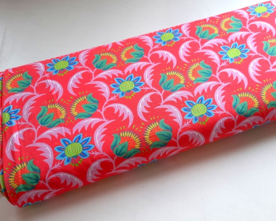 Jersey - Flora - kleine Blumen - koralle