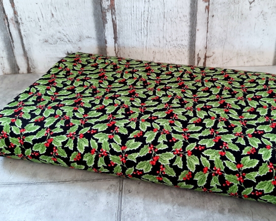 Baumwolltoff - Patchwork - Zweige, Beeren . schwarz