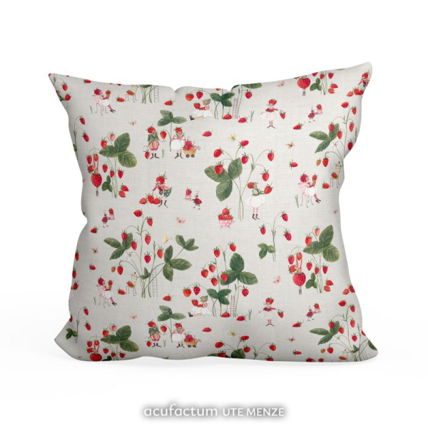 Baumwollstoff - Acufactum - Erbeerernte - 40 x 75 cm