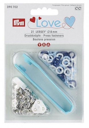 Prym - Druckknopf Jersey - 8 mm - blau - 21 Stück