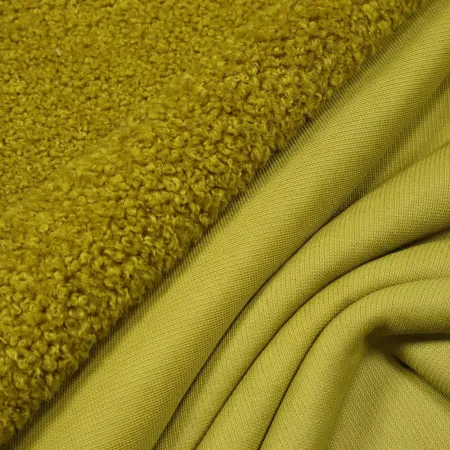 Bouclé Strick Teddystoff uni - kiwi