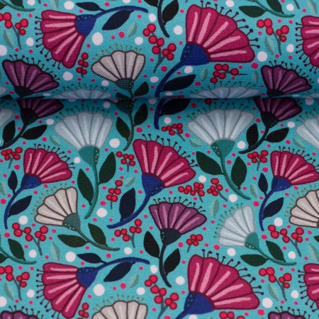 Canvas - Garden Stories - by Emjo Design - Flowers - türkis