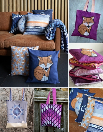 Canvas - Cozy Pillow - Panel - by lycklig design - blau - grau