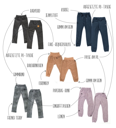 Schleiferlwerk - Papierschnittmuster Denim Pants - 62 - 146