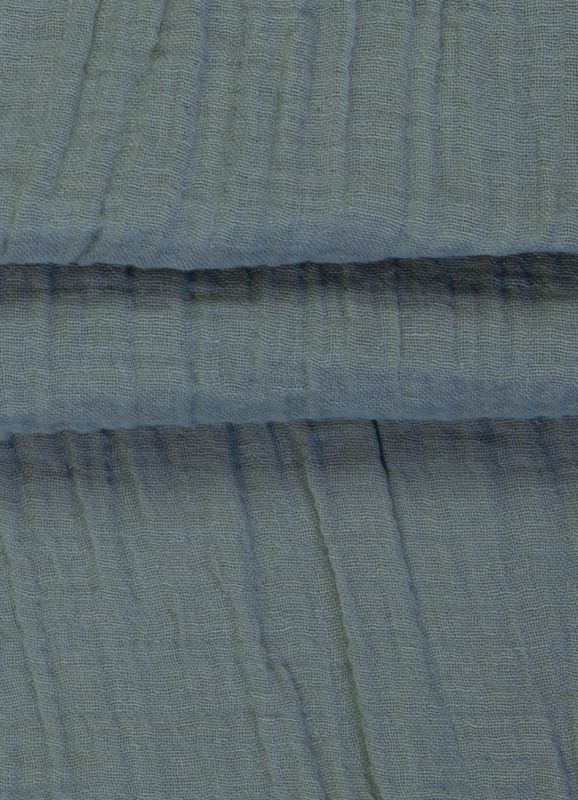 Musselin - Double Gauze - Uni  - grau - blau