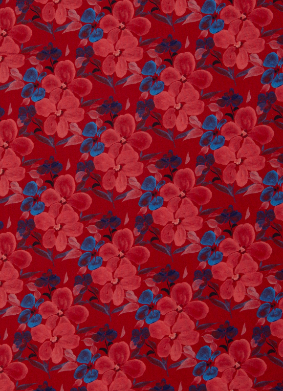 Viskose - Webware - Flowers - Anta - rot