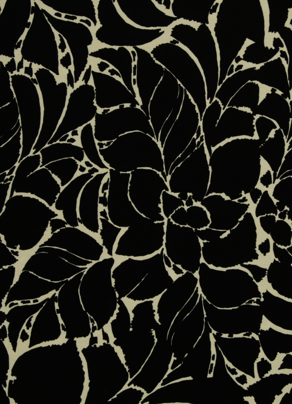 Viskose Jersey - Sizilien - Blumen - schwarz - creme