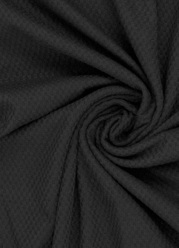 Jacquardjersey - Emilia - schwarz - strukturierter Baumwolljersey mit Waffeloptik