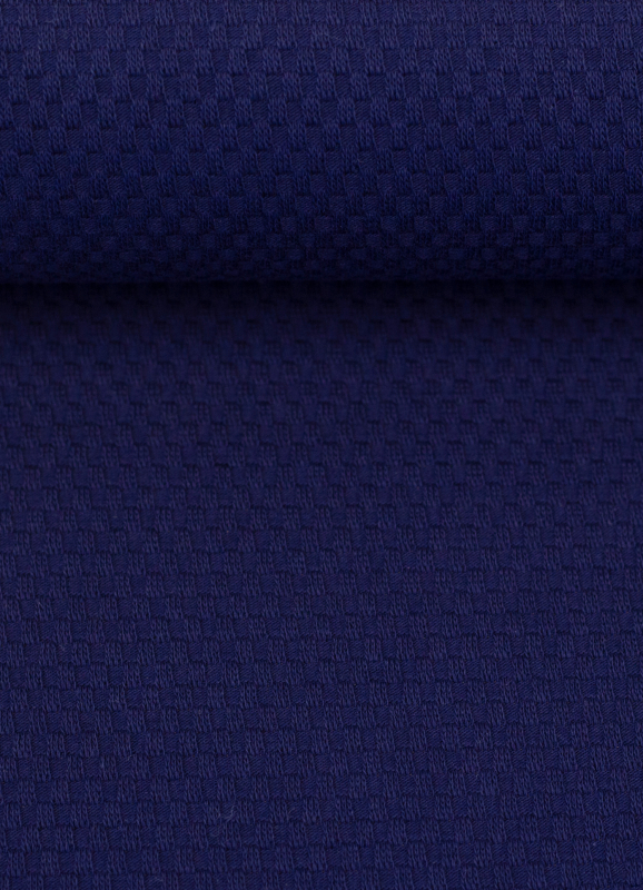 Jacquardjersey - Emilia - dunkelblau- strukturierter Baumwolljersey mit Waffeloptik