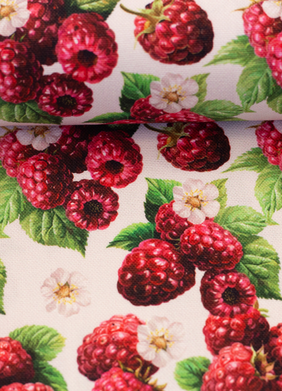 Canvas - Matteo - Himbeeren - Leinenoptik - Taschen - Kissen - Baumwolle