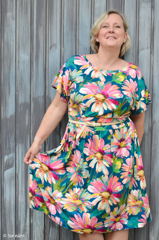 Slub Jersey - weicher leichter Jersey - Blumen - Viskose