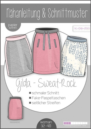 KIbadoo - Sweat Joggin-Rock Gilda Damen Gr. 32-48 - DIN A 0 Schnittmuster und Anleitung als Broschüre