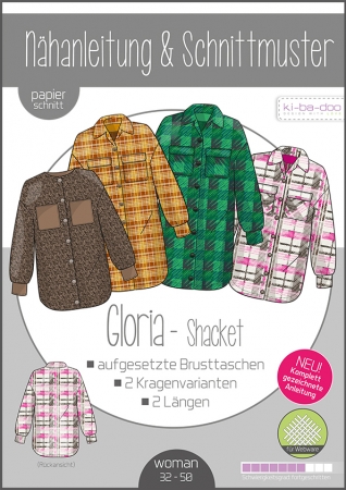 KIbadoo - Shacket Gloria Gr. 32-58 - DIN A 0 Schnittmuster und Anleitung als Broschüre