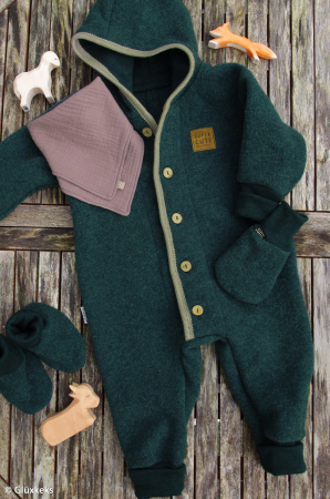 Merino Fleece - warm & weich - petrol-grün