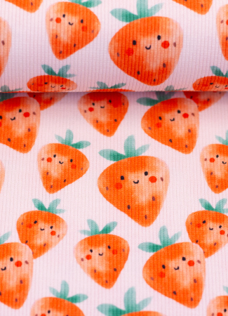 Rippjersey - Erdbeeren - rosè