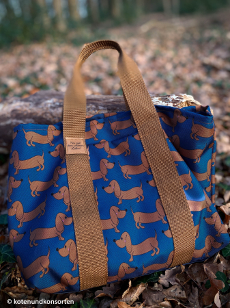 Happy - Collection - Dackel - Taschenstoff - Outdoor - blau