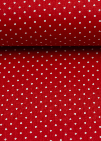 Baumwollstoff - Minipunkte - Hilde - rot