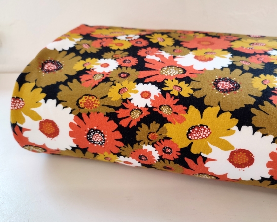 Sweat - Bio - Blumen - schwarz - bunt