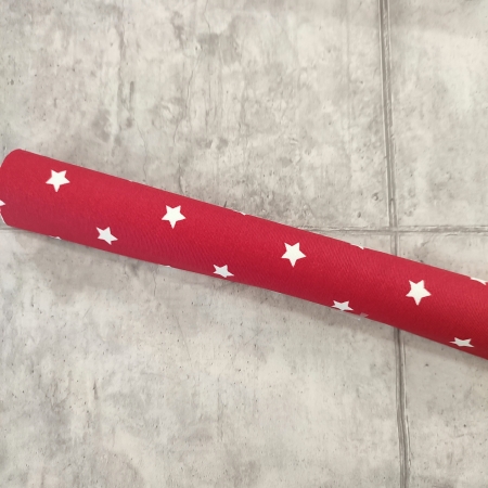 30 cm - Baumwolle beschichtet - Sterne - rot