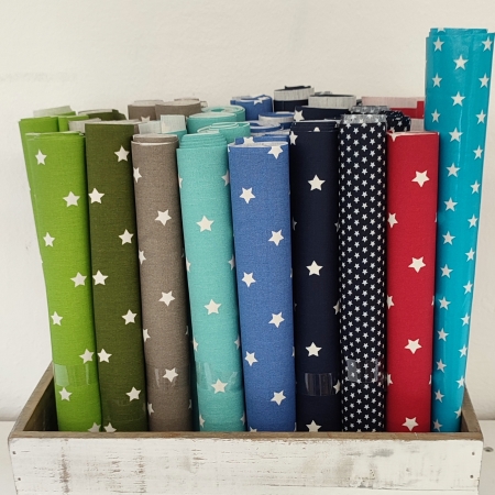 30 cm - Baumwolle beschichtet - Sterne - grün