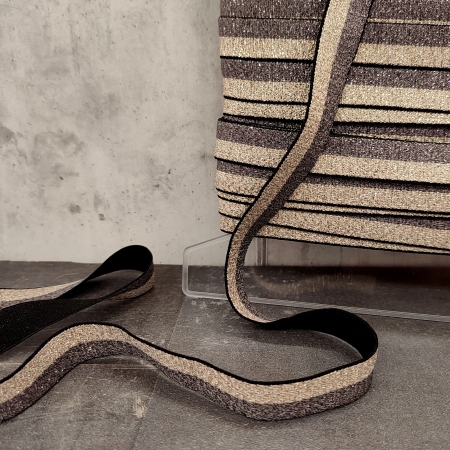 Gummiband - Elastic - 15 mm - 2-farbig - Glitzer - Velour