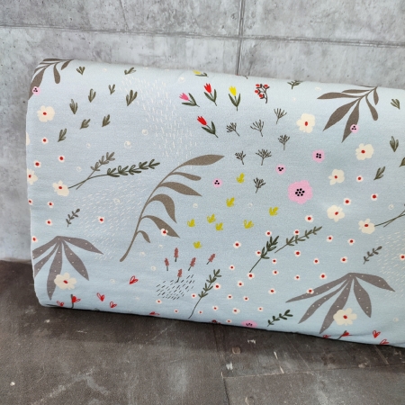 Sommersweat - Femke - Blätter - Blumen - grau