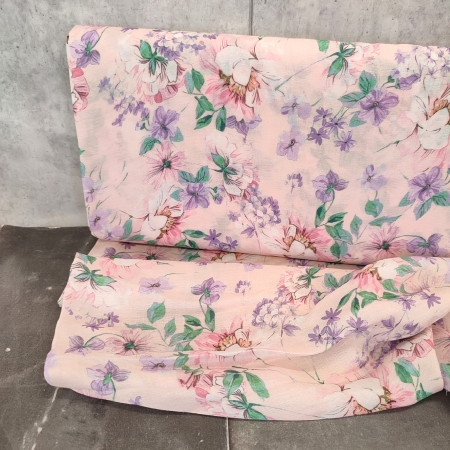 Viskose - Webware - Linda - Blumen - apricot