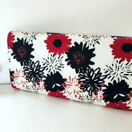 Jersey - Johanna - Blüten - weiss - burgundy