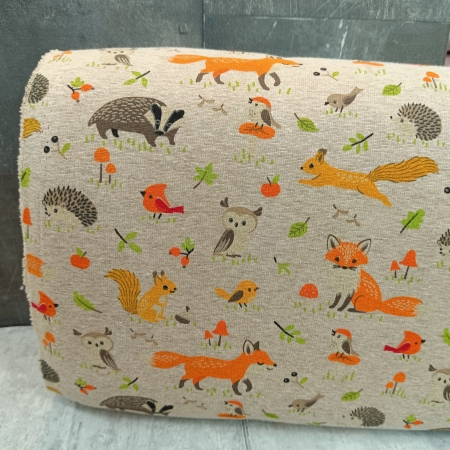 Alpenfleece - Waldtiere - beige