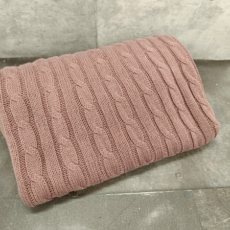Baumwoll Strick - Sophie - Zopfmuster - mauve