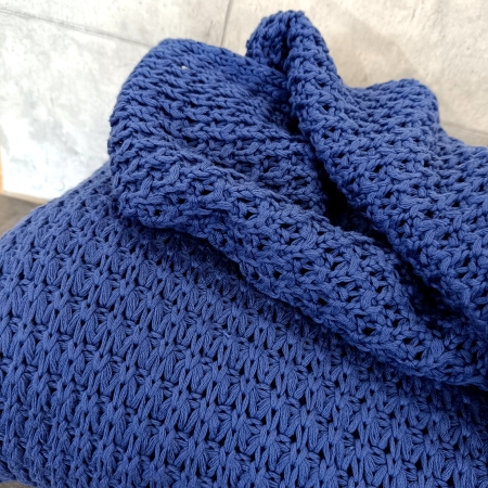 Baumwoll Strick - Jennifer - Grobstrick - blau