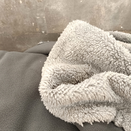 Doubleface Fleece - Plüsch - Uni - grau