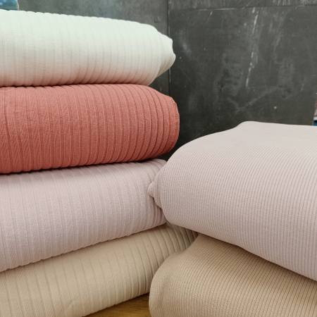 Rippjersey - breit - Uni - naturweiss
