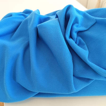 Strickstoff - gerippt - leicht angerauht - blau