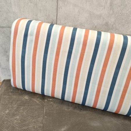 Jersey - bunte Streifen - blau - terra