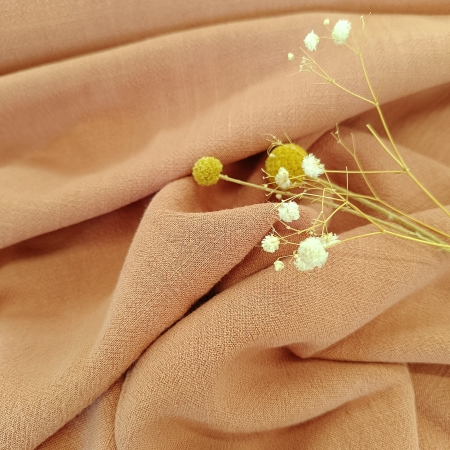 Viskose - Leinen - Uni - apricot