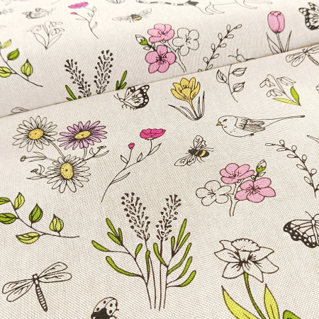 Canvas - Frühling - Blumen - Schmetterlinge