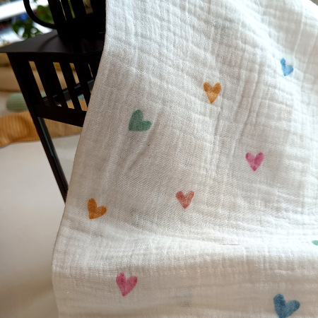 Musselin - Thea - bunte Herzchen