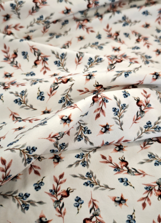 Rest 1,3 Meter - Jersey - Heidelbeeren - weiss